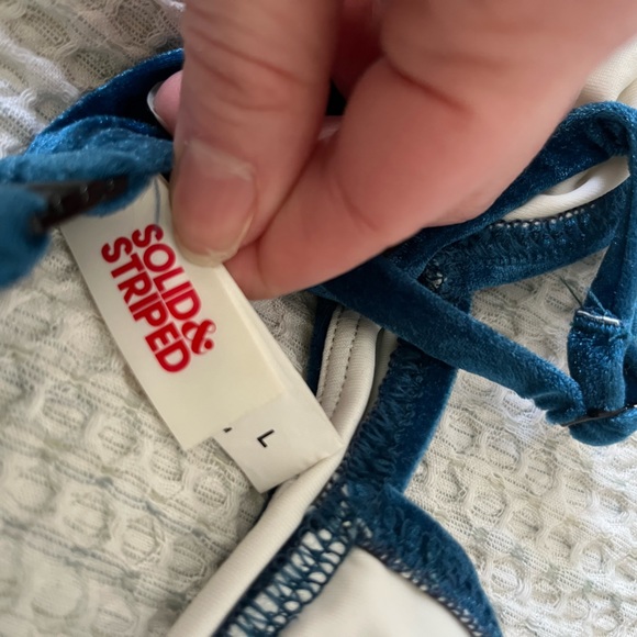 SOLID & STRIPED Plush Velvet Bikini in Navy Blue - Picture 4 of 5